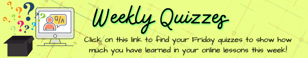 Year group weekly quizzes